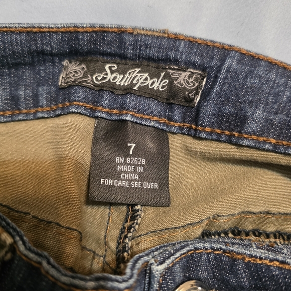 South Pole Y2K Dark Blue Skinny Jeans Studded Pockets - Picture 6 of 7